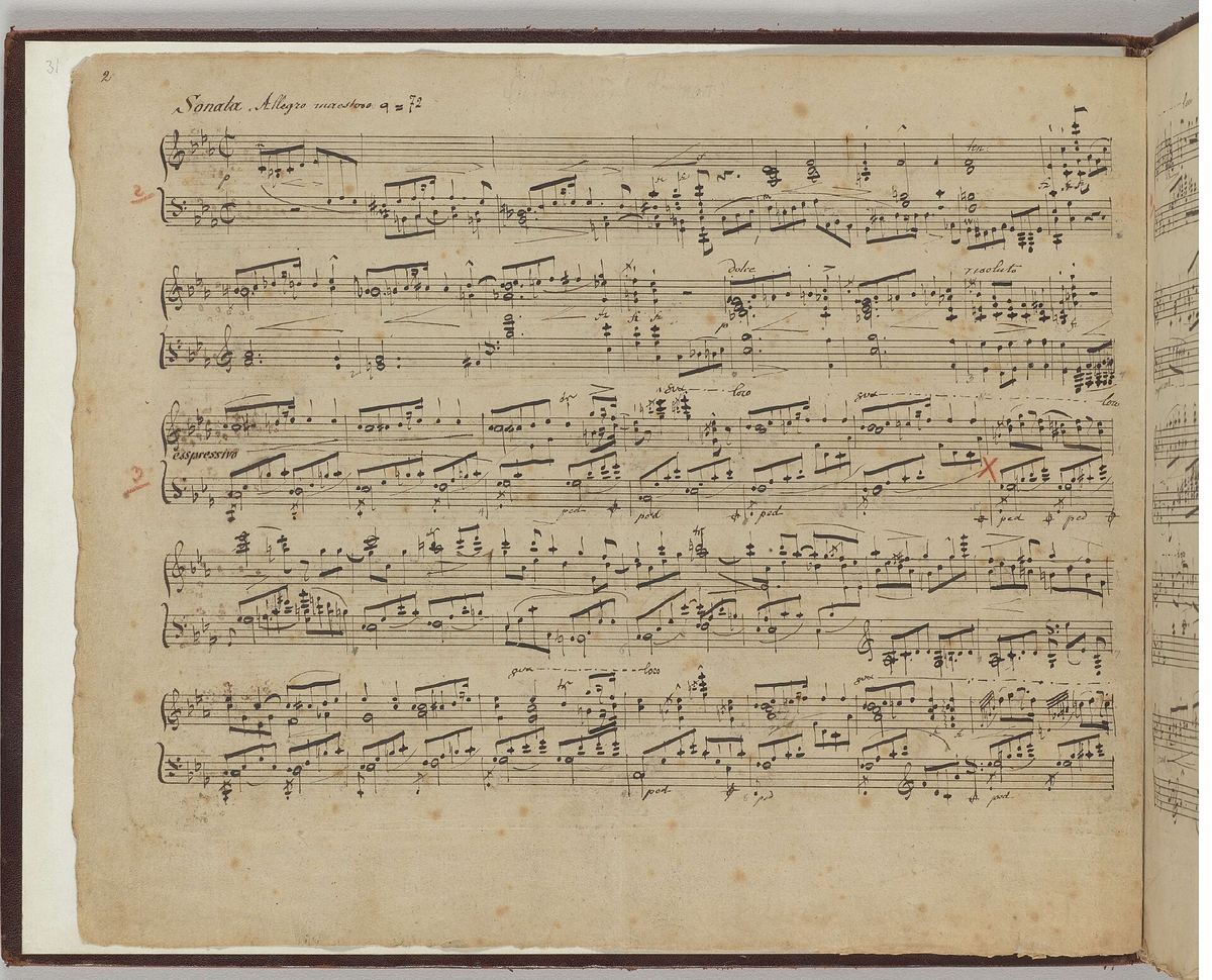 Handschriftliche Partitur mit Streichungen und Einfügungen: Auch Komponisten redigieren ihre Entwürfe.